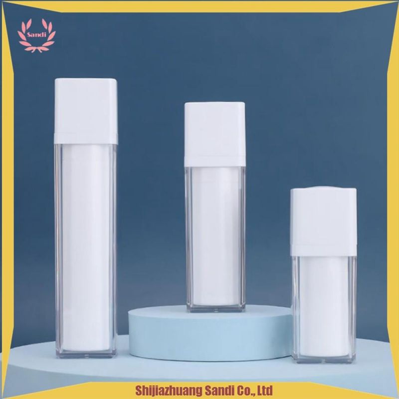 Cosmetic Packaging Customized Color 15ml 30ml 50ml Free Sample Airless Pump Bottle with Twist Lock