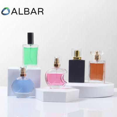 Custom Perfume Bottles Square Rectangle Round Oval Clear Black Colors with Spray Pumps