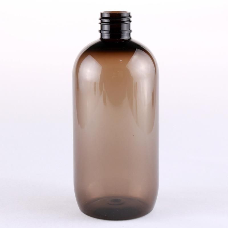 Custom Logo Clear Amber Empty 250ml Lotion Bottle Unique Plastic Pet Hair Shampoo Soap Bottles with Pump