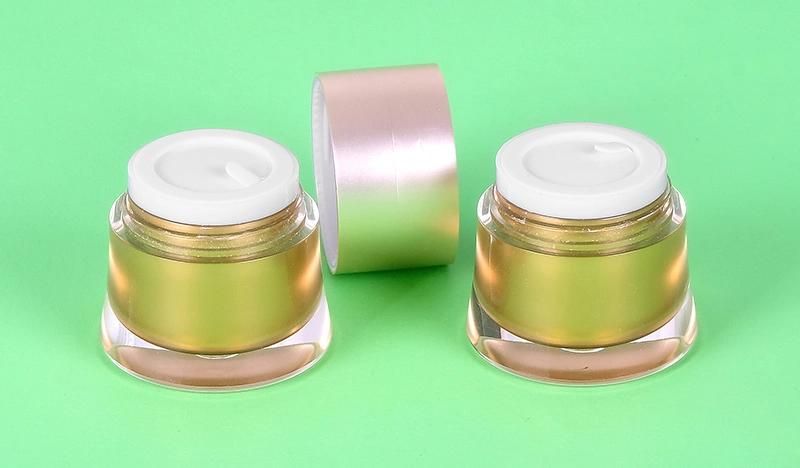 Popular Unique 10g*2 Latest Design Luxury Two Empty Gold Plastic Cream Jar for Day Cream Night Cream