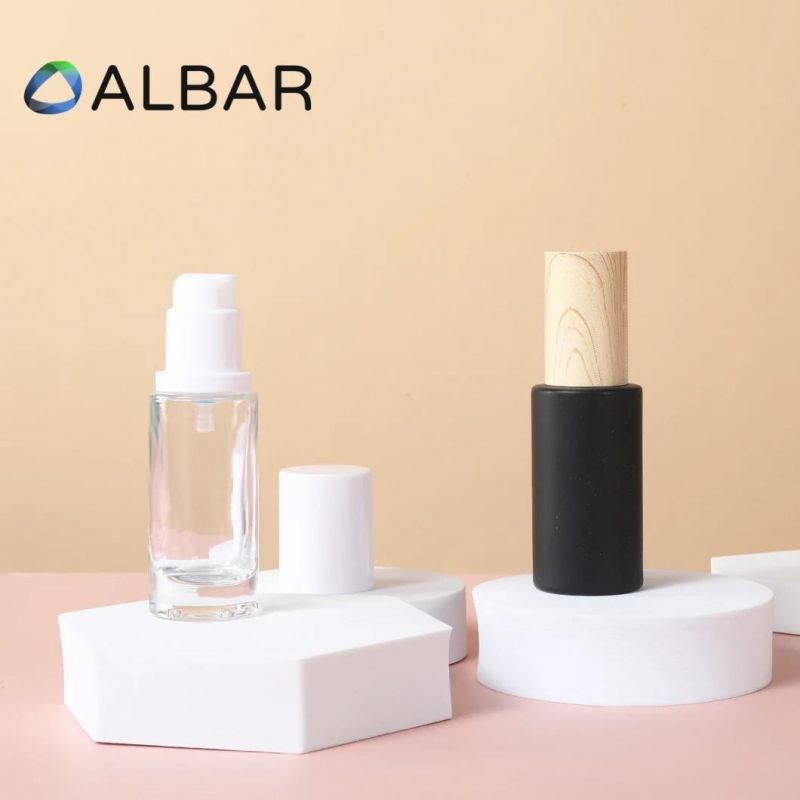 Airless Cosmetic Glass Bottles in Round Attar for Serum Liquid Foundation