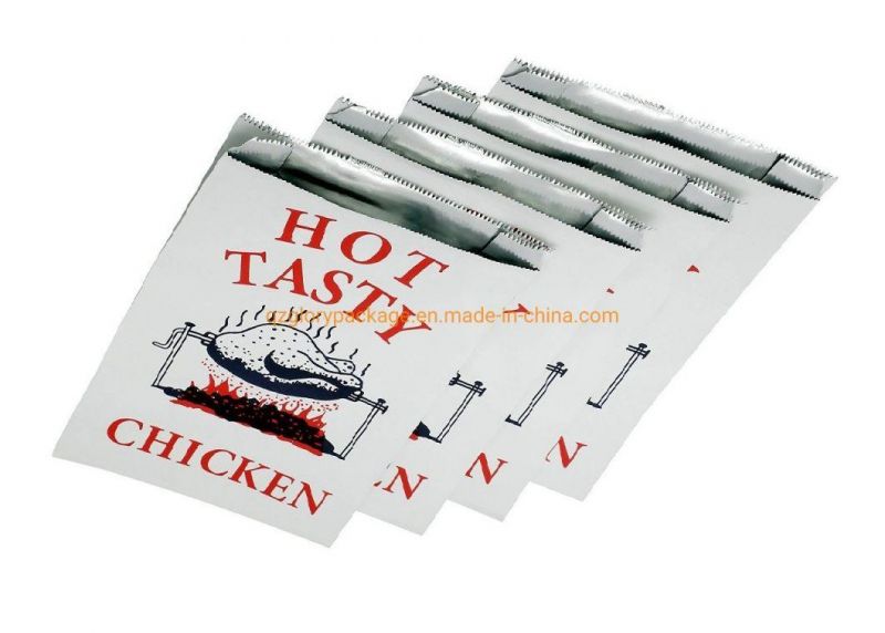 BBQ Kebab Hot Dog Aluminum Foil Lined Paper Bag Fast Food Delivery Bags