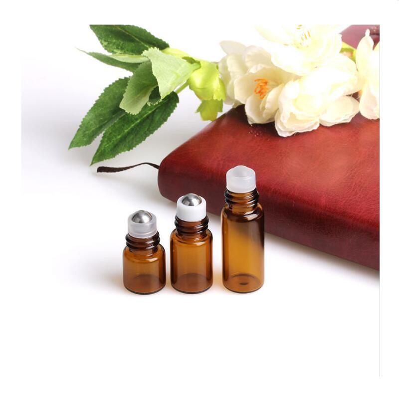 1ml, 2ml 3ml Empty Roll on Bottle Essential Oil Bottle Small Stainless Steel Roller Amber Roller Bottle for Sample