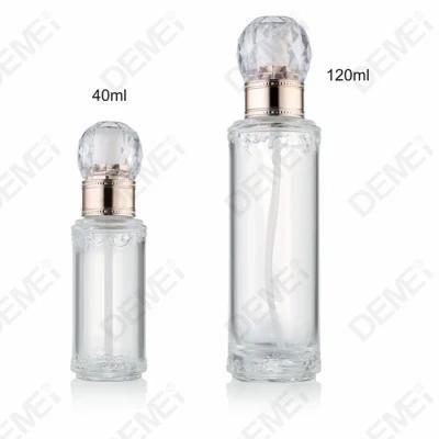 Demei 40/120ml 55g Cosmetic Skin Care Packaging Clear Toner Lotion Glass Bottle and Cream Jar Series with Acrylic Diamond Cap