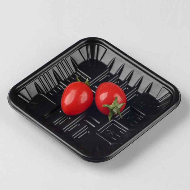 Black Disposable Pet Plastic Fruit Packaging Blister Tray