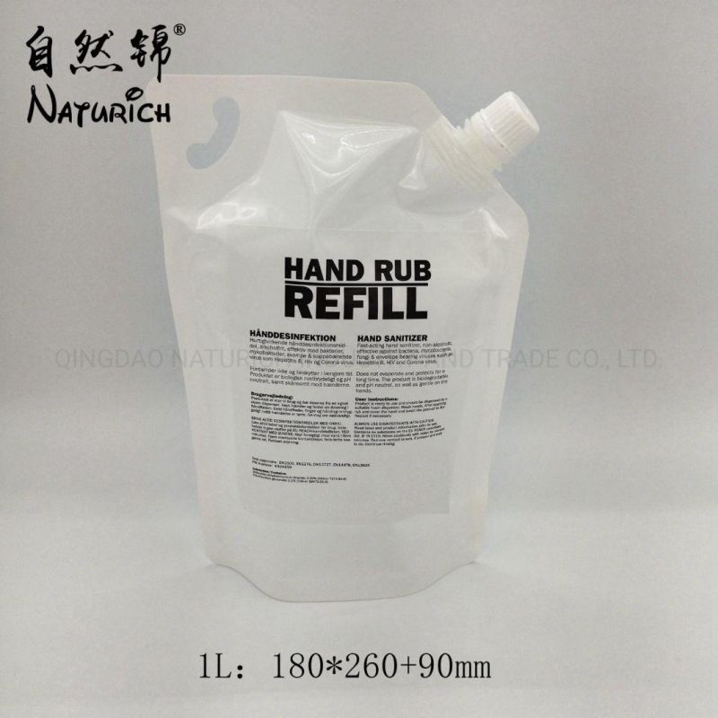 1L Hand Sanitizer Packaging Spout Bag Stand up Plastic Bag