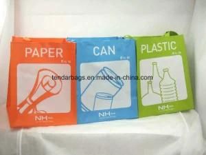 Waterproof 3 Pack Eco Recycled PP Woven Trash Bag Set for Garbage Sorting