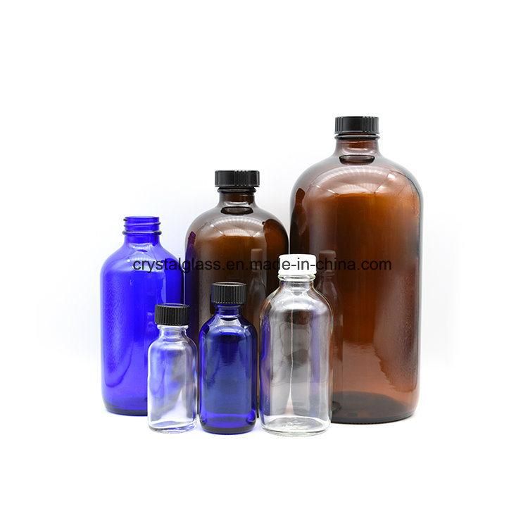 120ml 250ml 500ml 1000ml 1L Clear Round Glass Bottle 4oz 8oz 16oz 32oz