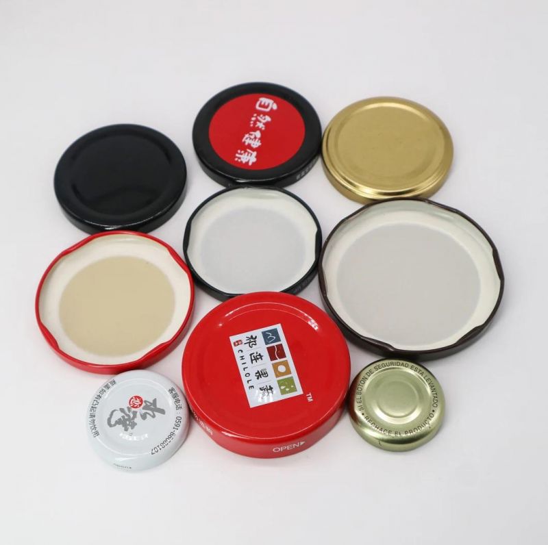 38mm/42mm/53mm/63mm/70mm/82mm Metal Printed Lug Cap Twist off Glass Jar Lids