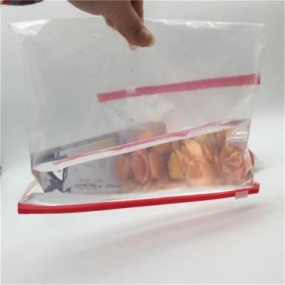 Custom Printed Transparent Plastic Ziplock Freezer Food Grade Slider Zipper Bag