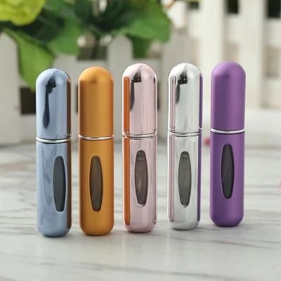 5ml 8ml Eco-Friendly Travel Portable Empty Aluminum Glass Atomizer Refillable Cosmetic Mini Spray Perfume Bottle