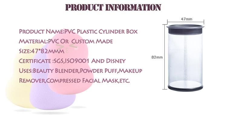 Reusable Cosmetic Plastic Cylinder with Lid for Beauty Blender