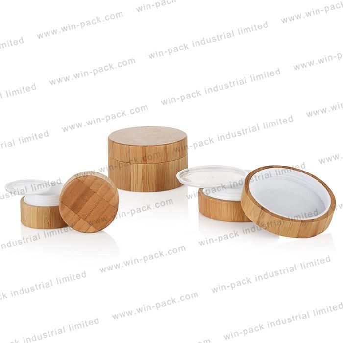 10g 30g 50g 100g 200g Empty Round Real Bamboo Cosmetic Cream Jar Containers Jar with PP Inner Jar