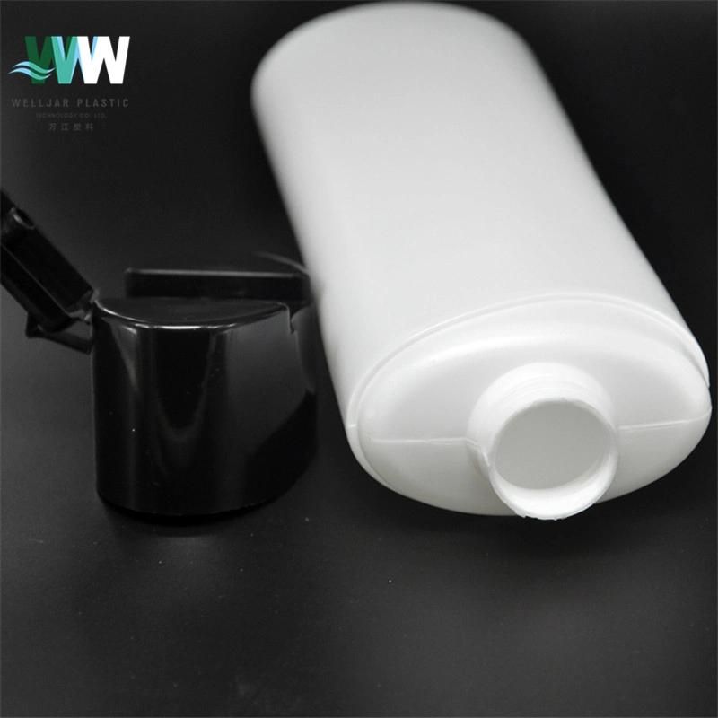 500ml White Flat PE Pet Shampoo Packaging Bottle for Emulsion