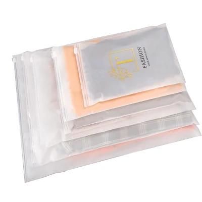 Customize Cloth Zipper Bags Clothing Packaging Bag Biodegradable Underwear Matte Transparent Poly Frosted Zipper Bag for Clothes