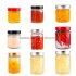 1oz 6oz 8oz 9oz 16oz Clear Straight Sided Ergo Glass Honey Jar Jam Glass Bottle Jar with Silver Gold Screw Metal Cap