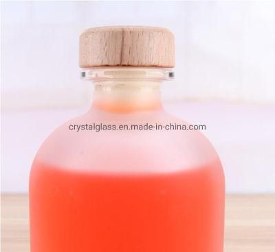 500ml Boston Round Glass Bottle Frosted Glass Beverage Bottle Orange Juice Glass Bottle