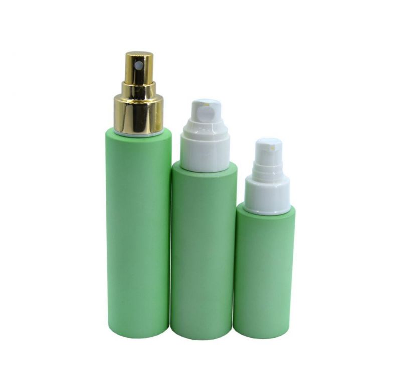 60ml 100ml 150ml Lotion Bottle Green Spray Bottle Plastic Packaging Cosmetic Container for Facial Toner Foundation Bottle