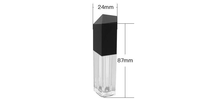 Wholesale Empty Transparent Black Cosmetic Packaging 4G Lip Gloss Tube for Makeup Packaging