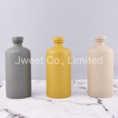 Factory Wholesale Custom Round Empty Ceramic Wine Bottle with Lid