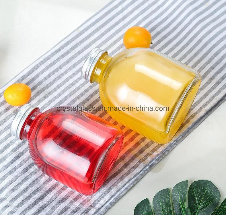 Wholesale Round Mini Beverage Glass Bottle Milk Tea Glass Bottle 350/550ml