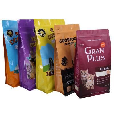 Custom Printed Resealable Foil Plastic Biscuit Snack Animal Feed Dry Packaging Stand up Pet Dog Food Bag with Reseal Zipper