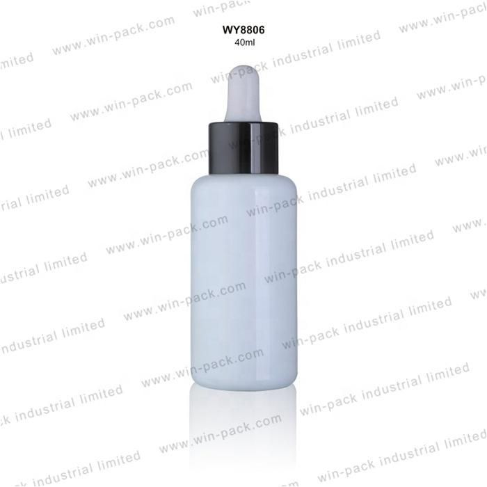 Winpack Factory Oil Empty Liquid Dropper Glass Shiny White Color Luxury Lotion Bottle Container Popular Selling 40ml Glass Dropper Bottle with White Color