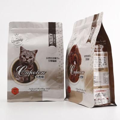 Eight Side Seal Flat Bottom Pet Food Packaging Bag