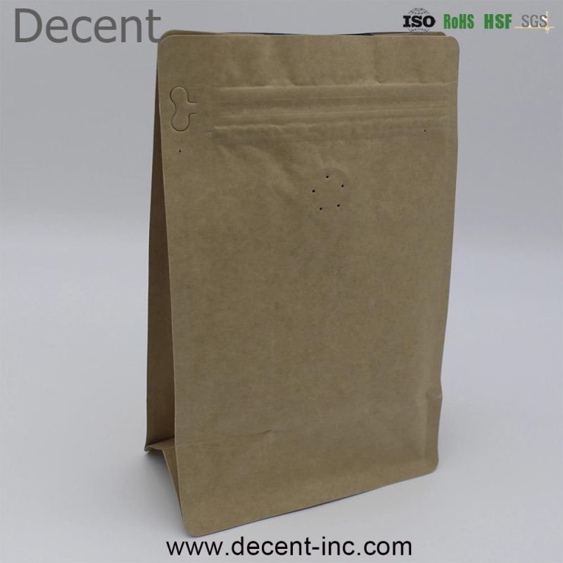 Resealable Custom Zipper Top Kraft Paper Snack Cookie Packaging Plastic Ziplock Stand up Pouch Food Paper Bag with Air Valve/Plastic Pouch/Brown Paper Bag