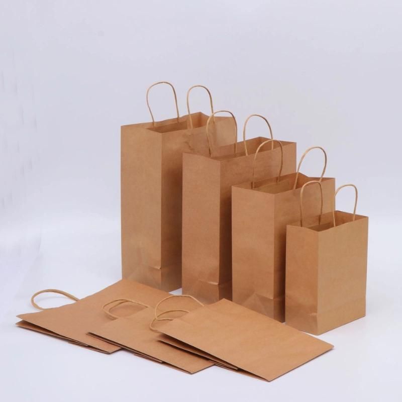 Manufacturer Wholesale Custom Size Kraft Paper Packing Bags for Bread Sandwich Paper Bags