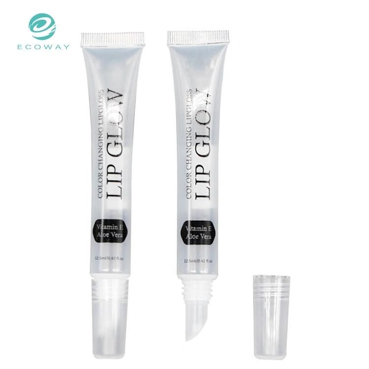 White Clear Squeezing Lip Gloss Cosmetic Packaging Tube