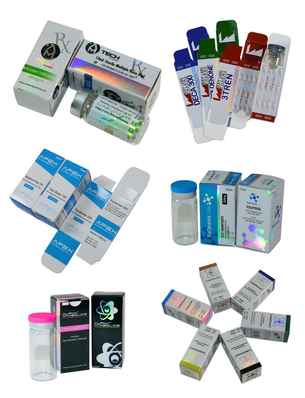 Custom Laser 10ml Hologram Steroid Pharma Brand Vial Labels and Boxes for Steroid Bottle Packaging