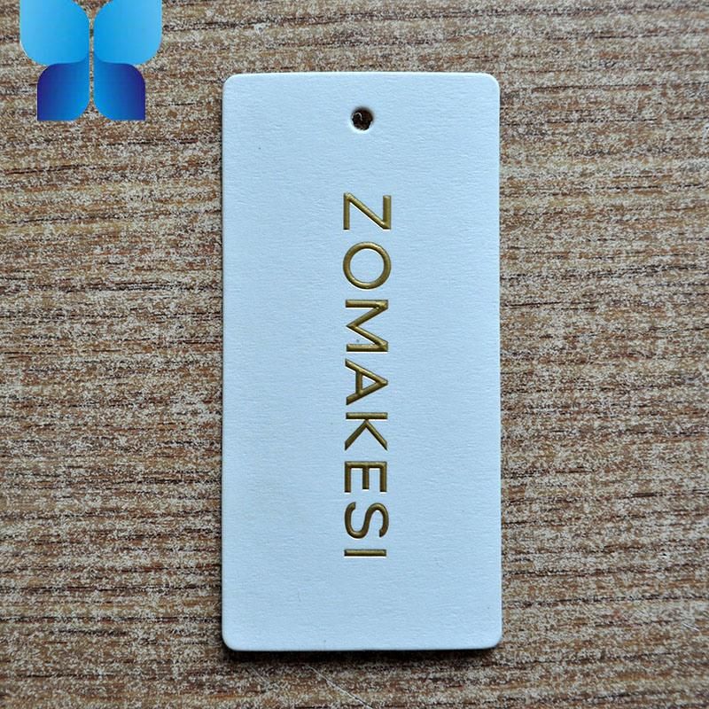 Hot Stamping Gold Paper Hangtag for Clothing Fabric