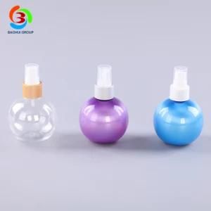 Supply 220ml Pet Purple Plastic Round Bottle with Spray