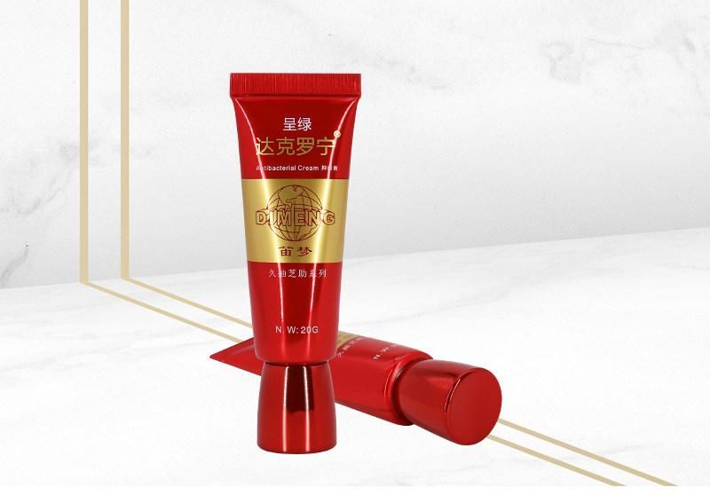 Skincare Packaging 20g Red LDPE Squeeze Cosmetic Lotion Tube