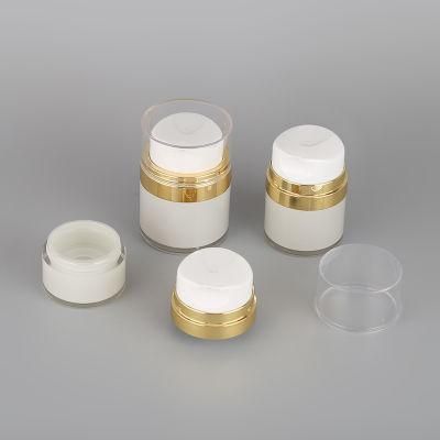 Free Sample 15g 30g 50g Acrylic White Color Silver Hot Stamping Cosmetic Cream Airless Jar