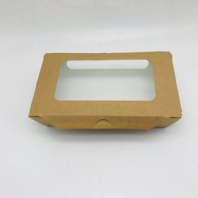 Biodegradable Kraft Paper Clamshell Box with Clear Window