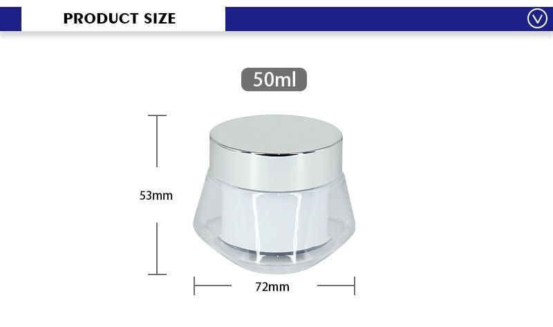 OEM Hot Stamping 50ml Clear Plastic Cream Jar