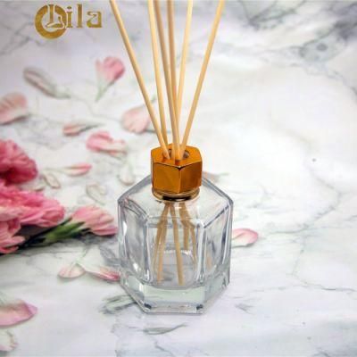 Hexagon Cosmetic Packaging Glass Jar Perfume Diffuser Aroma Bottle with Inner Plug