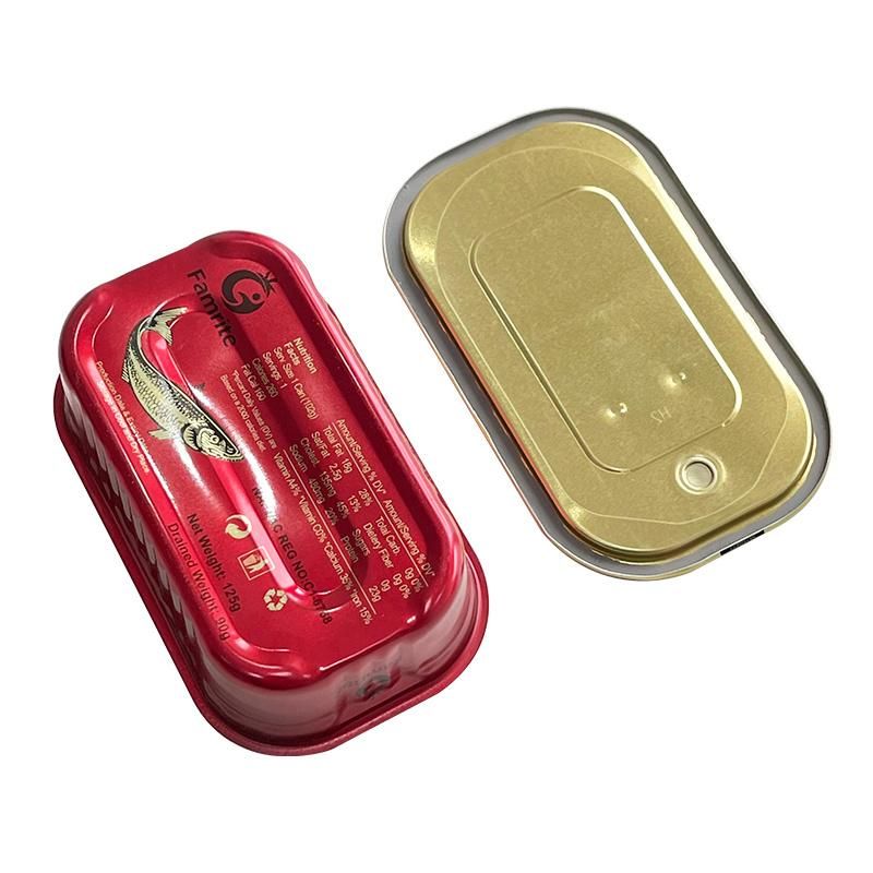 311# Rectangle 1/4 Club Can Fish Can for Sardines Packaging with Easy Open End