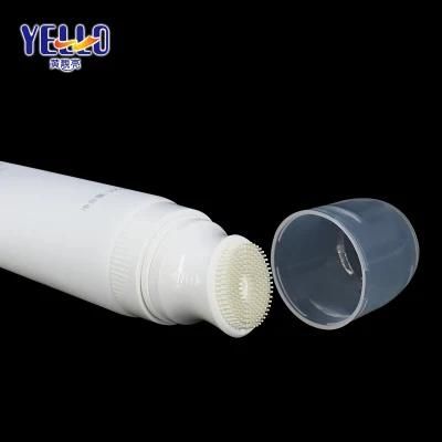 Cosmetic Tube Packaging Wholesale Private Label 100ml Matte White Face Wash Lotion Squeeze Tube with Brush