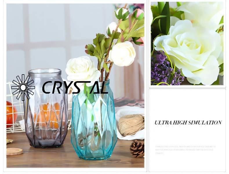 Round Circle European Modern Colored Glass Vase for Room Decorate and Wedding