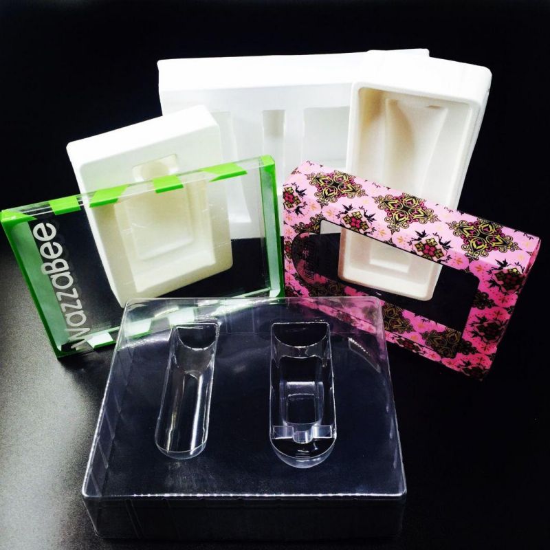 Custom Colored Gift Box Insert Vacuum Forming Blister Packaging Cosmetic Flocking Plastic Tray