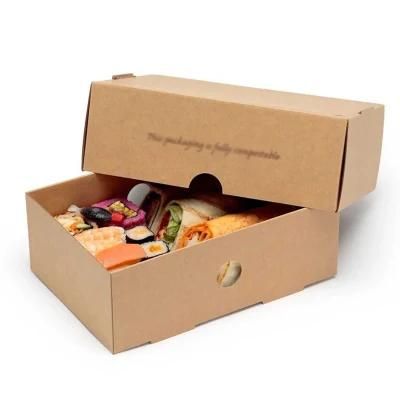 Custom Biodegradable Disposable Lunch Fast Food Packing Paper Box