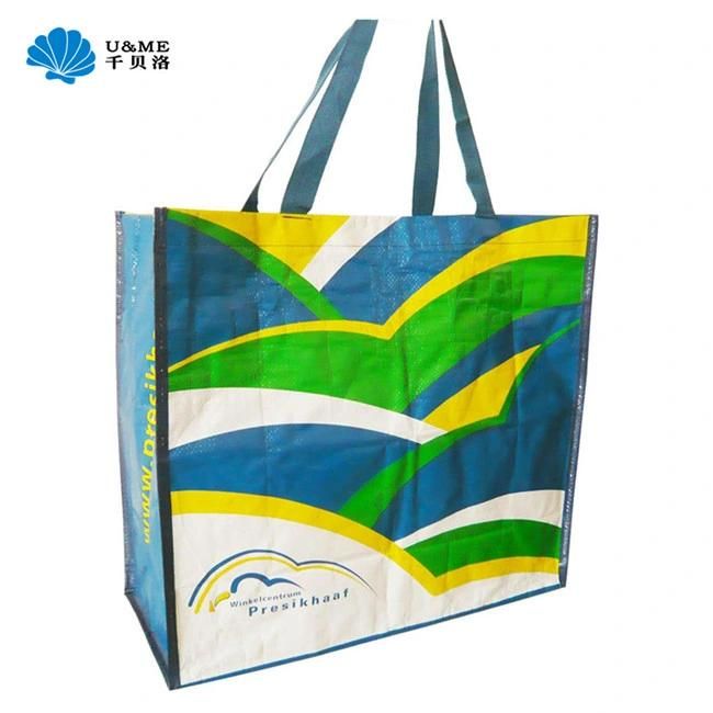 Plastic Custom PP Laminated Woven Shopping Bag with Button