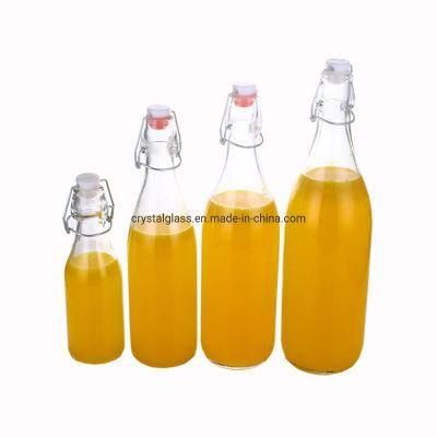 Glass Bottle with Stopper Beverage Mineral Water Juice Milk Glass Bottles