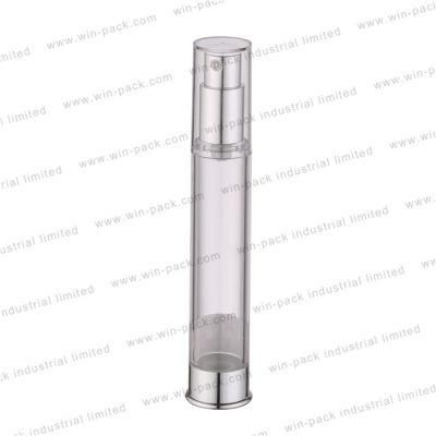 High Quality Unique Airless Lotion Bottle with Shiny Silver Airless Pump and Bottom