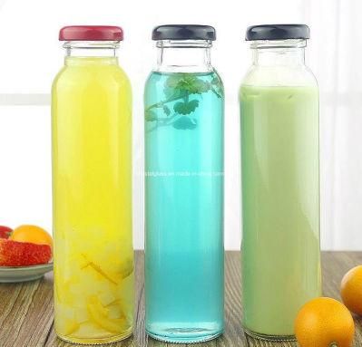 Simple Style Beverage Glass Bottle Water Glass Container with Metal Cap OEM ODM 310ml