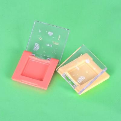 Colorful 1 Hole Plastic Empty Eye Shadow Palette Plastic Powder Case for Cosmetic Packaging