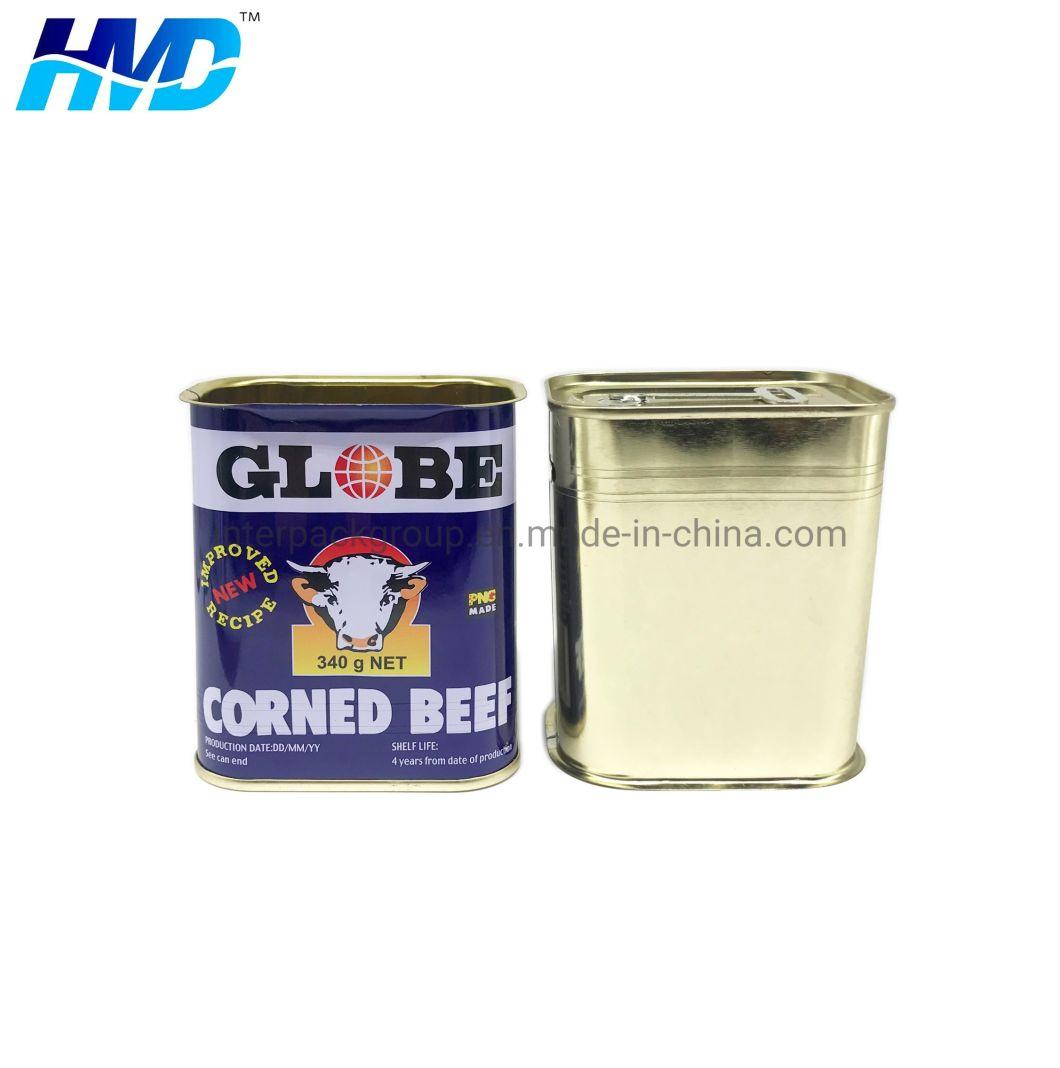 Wholesale 304#Food Empty Square Tin Box for Luncheon Meat Food Packaging